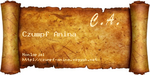 Czumpf Anina névjegykártya
